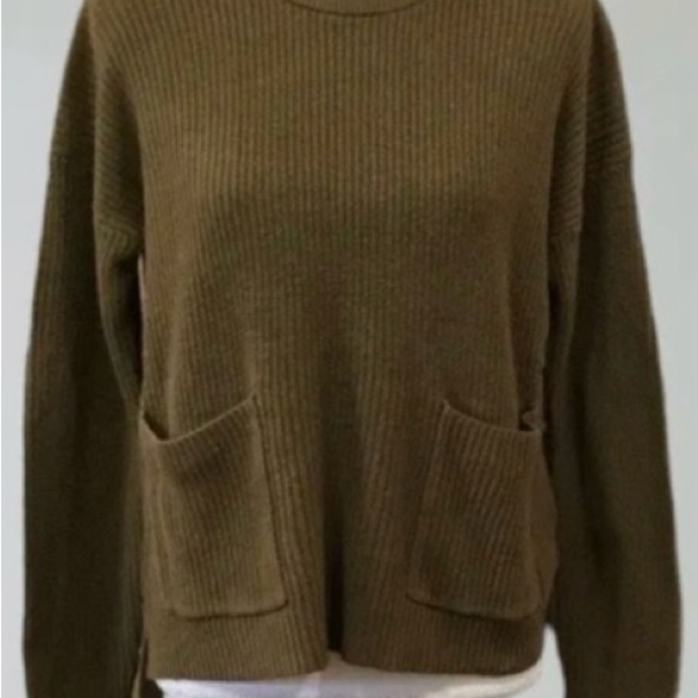 Madewell Patch Pocket Knit Pullover Sweeter Olive… - image 2